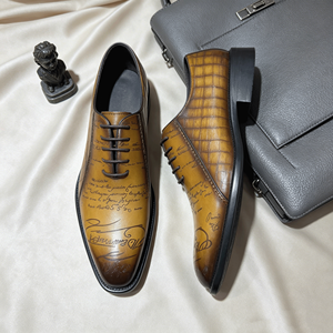 <span class=keywords><strong>Scarpe</strong></span> Oxford <span class=keywords><strong>da</strong></span> Uomo di Alta Qualità in Vera Pelle, <span class=keywords><strong>Scarpe</strong></span> Formali di Lusso per Affari con Motivo a Scritta, Calzature Maschili Eleganti - Product Image 3