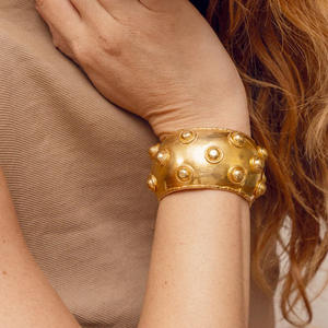 Gelang Aloi Vintage Amerika musim panas, gelang lintas batas segar bentuk C dengan tatahan berlian desain modis - Product Image 2