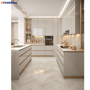 GIVANSSIE Ensemble complet d'armoires de cuisine en bois Petit meuble mural avec évier rabattable <span class=keywords><strong>Concept</strong></span> ouvert Design Made in Turkey - Product Image 1