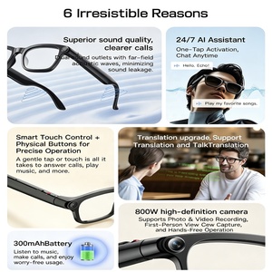 Lunettes Intelligentes M08 avec Caméra HD 800W, Compatibles Toutes Plateformes, Traduction IA, Commande Tactile, Lunettes Connectées d'Extérieur – Vente en Gros - Product Image 6