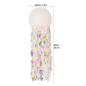 DAMAI Hot Sale Halloween DIY Jellyfish Pumpkin Orange Purple Paper Lantern Wall Hanging Decor Halloween Decorations - Product Image 5