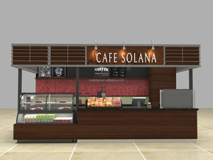 Venta caliente diseño Vintage café quiosco centro comercial diseño personalizado Café Bar mostrador con muebles superiores en cafetería para la venta - Product Image 3