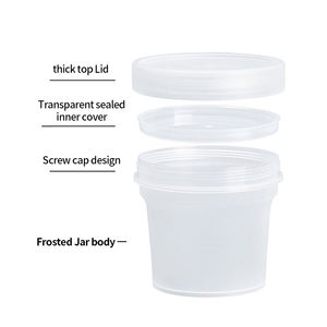 Tarro de máscara de PP de grado alimenticio de plástico esmerilado de 100ml y 500ml, tarro de cera y exfoliante corporal vacío para pudín cosmético, tapa de taza de postre de helado - Product Image 2