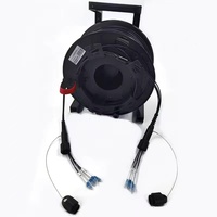 Bobine de câble à fibre optique tactique blindée rétractable portable 100M 150M pour diffusion en direct
