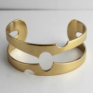 1940 California verde Floral Año Nuevo marrón envejecido griego mate chapado en oro brazalete Floral indio latón brazalete joyería artesanal - Product Image 1