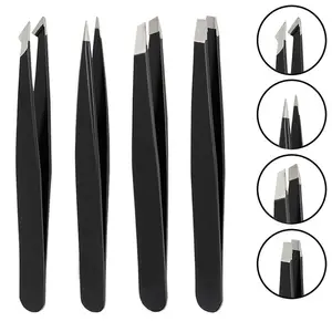 Wholesale Custom Logo Eyebrow Tweezers Stainless Steel Private Label Eyelash Extension Tweezers