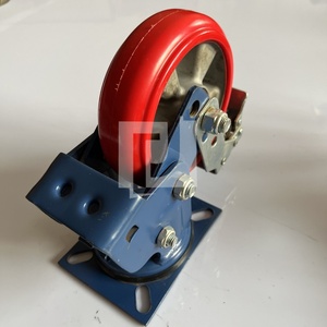 Roulettes amortissantes robustes Roulettes de frein pivotantes rigides de 4 pouces Roulettes de roue en polyuréthane Roue à ressort - Product Image 4