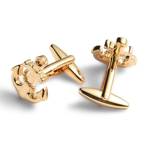 Mancuernillas de Metal con Diseño Único en Forma de Lazo, Color Dorado Brillante, para Traje - Product Image 6