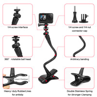 Support de fixation flexible en plastique robuste pour caméra GoPro DJI Action Insta360, idéal pour le streaming en direct et les tournages de vlogs