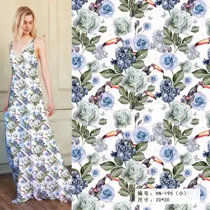 Wholesale Custom Floral Digital Printed Satin Fabrics Women Silk 100% Polyester Fabric satin fabric For Clothes