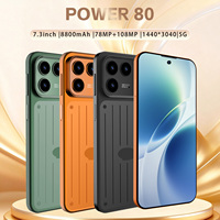 Nouveau téléphone portable Power 80 Android 16, écran 7,3 pouces, 16 Go + 1 To, appareil photo 108 MP, double SIM, emplacement pour carte TF, pour jeux, bureau, navigation