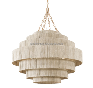 Estilo nórdico moderno minimalista colgante multifuncional candelabro <span class=keywords><strong>de</strong></span> lino rústico comedor dormitorio estudio techo grande - Product Image 1