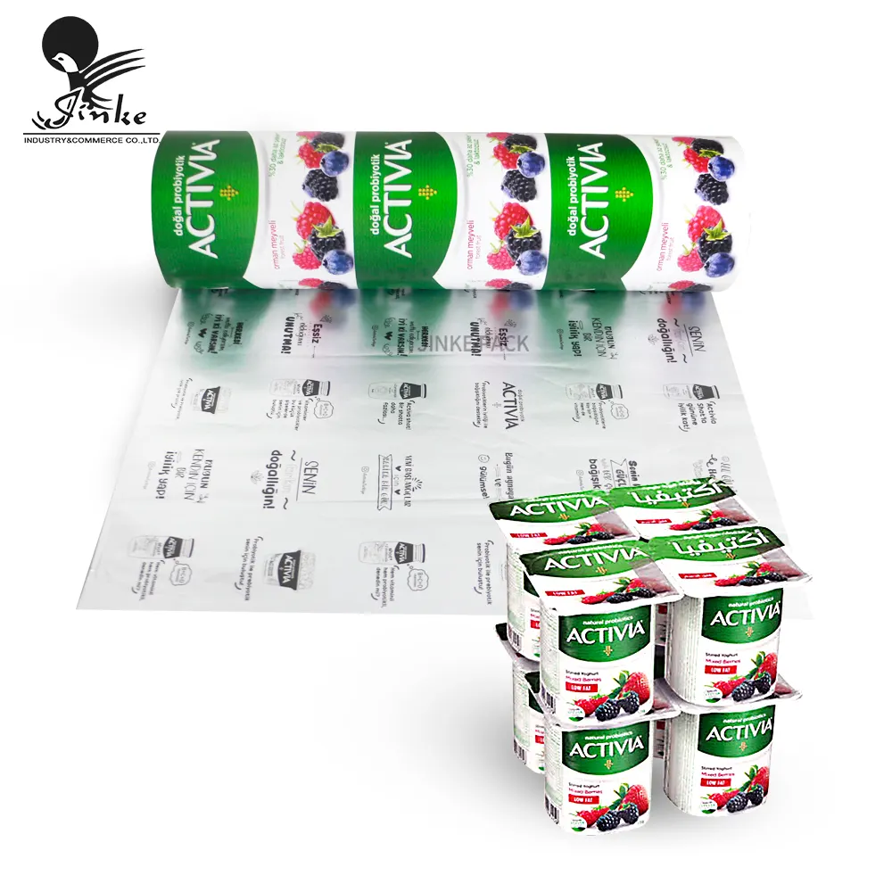 Stampa personalizzata facile Peel Sealing PP Yogurt tazza da tè in alluminio tazza lamina di plastica di calore laminato pellicola di tenuta con coperchio