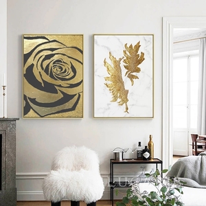 Quadro Decorativo per Soggiorno, Regalo, Dipinto a Mano 100% con <span class=keywords><strong>Fiori</strong></span> Dorati, Arte <span class=keywords><strong>su</strong></span> <span class=keywords><strong>Tela</strong></span> - Product Image 1