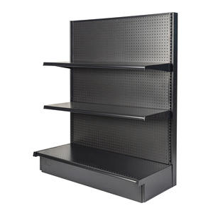 יצרן סין מעיל אבקת מתכת חד צדדית כבד חובה מדפים גונדולה מדפים גונדולה שחור - Product Image 2