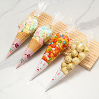 Sachets triangulaires personnalisés anti-humidité à soufflet latéral pour pâtisserie, décoration de gâteaux, glaçage, bonbons et cornets de crème glacée en CPP