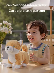 Jouet en peluche interactif brodé pour chat, chaton tigré orange, avec collier à clochette, <span class=keywords><strong>super</strong></span> doux, rembourrage en PP, anti-stress, prix d'usine, vente chaude - Product Image 2