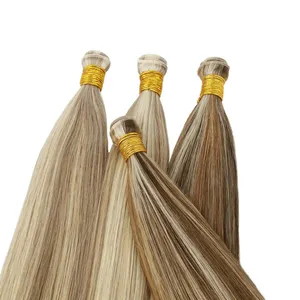 Russian Thin Invisible Genius Weft Hair Extensions 12A Double Drawn Virgin Genius Weft Human Hair Extensions