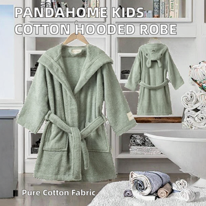 <span class=keywords><strong>Accappatoio</strong></span> per Bambini e Ragazzi 100% Cotone con Cappuccio, Asciugatura Rapida, Morbido e Assorbente 400 GSM, <span class=keywords><strong>Verde</strong></span>, per Bagno - Product Image 2