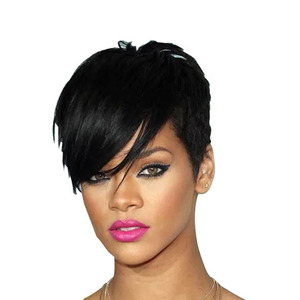 Peluca <span class=keywords><strong>de</strong></span> <span class=keywords><strong>Cabello</strong></span> Corto Ondulado para Mujer Africana, con Flequillo Inclinado, Fabricante Mayorista, Peluca <span class=keywords><strong>de</strong></span> Seda <span class=keywords><strong>de</strong></span> Alta Temperatura, Línea <span class=keywords><strong>de</strong></span> <span class=keywords><strong>Cabello</strong></span> <span class=keywords><strong>Natural</strong></span> - Product Image 5
