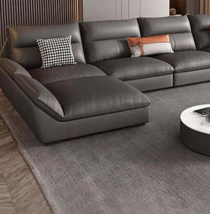 Juego de Sofás Chesterfield en Forma de <span class=keywords><strong>L</strong></span> de Lujo, Sofá Moderno Relleno de Esponja de Alta Gama para Apartamentos y Salas de Estar de Hoteles - Product Image 3