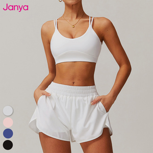 Janya Ventes Flash Ensembles de sport pour salle de sport, soutien-gorge de sport <span class=keywords><strong>sexy</strong></span> pour filles avec coussinets amovibles et shorts de sport à double couche avec poches tissées, ensemble de yoga - Product Image 6