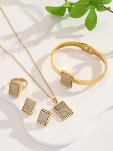 Conjunto de Joyería de Cobre Chapado en Oro Oscuro con Diseño Marroquí, Accesorio Vintage para Fiesta de Compromiso o Boda, Incluye Pendientes y Brazalete - Product Image 2