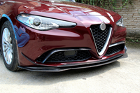 Alerones Delanteros de Fibra de Carbono Real para Alfa Romeo Giulia 200HP, Cubierta de Divisor de Parachoques, Juego de 4 Piezas, Sedán de 4 Puertas, 2016 en Adelante