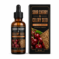 Gouttes liquides de cerise aigre avec graines de céleri, cerise aigre, bromélaïne, curcuma, vitamine C, poivre noir 50ml OEM Marque Privée