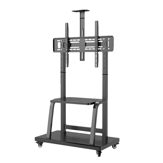 Adjustable 360 Rotating Mobile TV Cart Heavy Duty Cold Rolled Steel Aluminium Alloy Stand for 55-100" TVs Interactive
