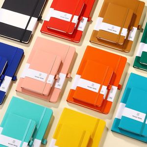 PU Leather <b>A5</b> Notebook Cahiers 200 Pages Thick Paper White <b>Diary</b> Notebook with Elastic Band Pen Slot Ribbon Bookmark for Student - Product Image 3
