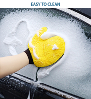 Gants et mitaines de lavage de voiture en microfibre de laine de qualité supérieure, super absorbants, en chenille pelucheuse pour le nettoyage automobile