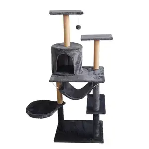 Cat Tree Double-Deck Alta Qualidade Veludo Coberto Cat Furniture Pet Toys Cat Climbing Frame