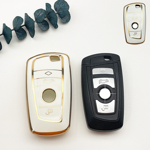Porte-clés GZ DOMI avec bordure dorée brillante en TPU, accessoires de voiture, décoration, étui pour clé de voiture, housse de protection pour BMW 5/7series/525i - Product Image 2