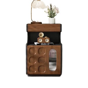 Wooden <b>bedside</b> <b>table</b>, cross-border creative <b>vintage</b> style home bedroom <b>bedside</b> storage cabinet, solid wood integrated <b>bedside</b> - Product Image 5