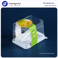 Boîte d'emballage alimentaire transparente X013 pour gâteau à la mangue et au durian avec fourchette, personnalisable