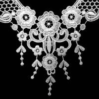 Faux col brodé en dentelle, blanc, accessoires, faux col, broderie, ajouré