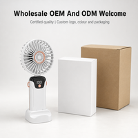 Ventilateur de table OEM en gros, 5 vitesses, faible bruit, USB-C, 1200 mAh, rechargeable, affichage numérique, pour maison et salle de sport, CE FCC RoHS