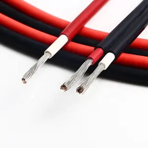 TUV Approval red black tinned copper 2.5mm 4mm 6mm 2 core solar cable price per meter
