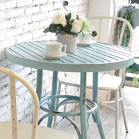 Meubles de maison de Style nordique moderne petite Table ronde canapé côté café coin balcon salon aluminium métal Antique