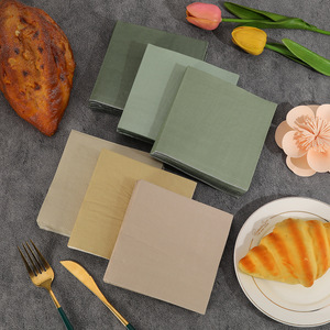 Morandi Color Solid Paper Napkins 250mm Double Layer Thickened Wedding Party Use - Product Image 2