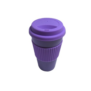 Eco Friendly riutilizzabile viaggio tazza di caffè 12oz RPET portare via tazze di bambù per andare tazze per il succo di caffè bevanda fredda tazza - Product Image 2