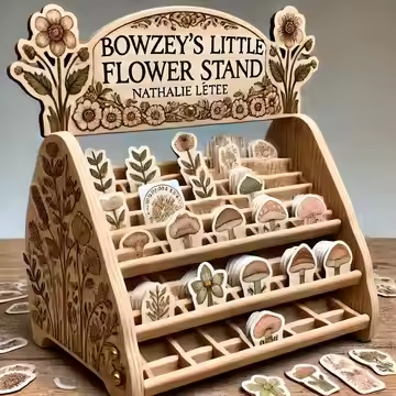 Apache Customized Wooden Sticker Display Stand Post Card Rotating Book Display Racks for Retail Shop Souvenir Badge Book Shop — view 4