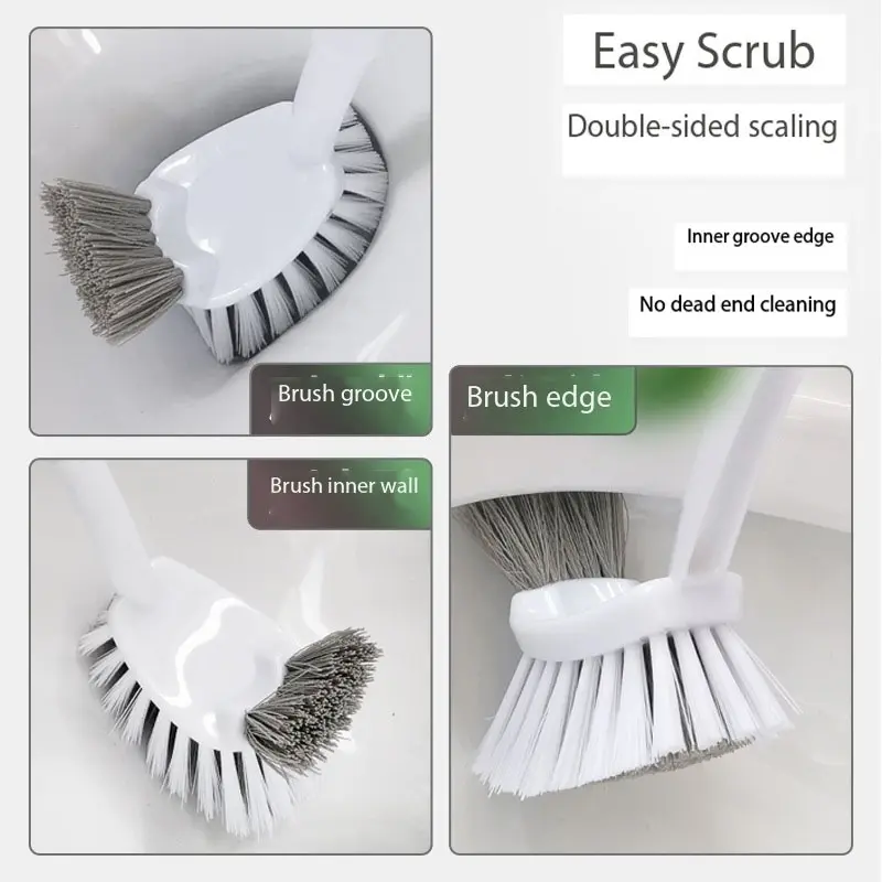 Brosses de toilette d'angle aveugle Double face directes d'usine en plastique souple à poils souples exportation japon brosses de nettoyage en gros