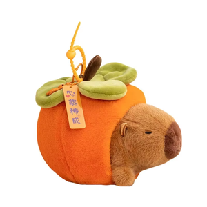 ตุ๊กตาคาปิบาร่าน่ารัก สวมหมวกสตรอว์เบอร์รี่ พวงกุญแจตุ๊กตาหมูน้ำ - Product Image 6