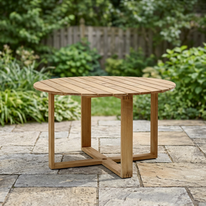 Table à manger ronde en bois massif, écologique, imperméable, durable, 6 places, design scandinave moderne, pieds stables, meubles pour la maison - Product Image 2