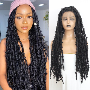 New Long Black Synthetic Hair Lace Front <strong>Braided</strong> <strong>Wigs</strong> Handmade Butterfly Locs FULL Lace Front <strong>Braided</strong> <strong>Wigs</strong> Box <strong>Braided</strong> Lace <strong>Wig</strong> - Product Image 6