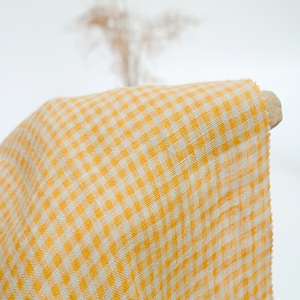 Tissu en lin pur de haute qualité à carreaux, tissé teint en fil, pour chemise - Product Image 3