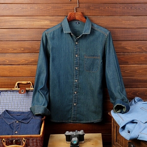 Nuove Camicie in Denim Lavato per Uomo, Maniche Lunghe, Vestibilità <span class=keywords><strong>Slim</strong></span>, <span class=keywords><strong>Camicia</strong></span> <span class=keywords><strong>Jeans</strong></span> da Cowboy, Magliette Hip Hop Casual - Product Image 5