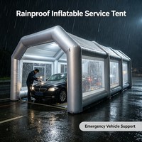 Tente publicitaire gonflable portable avec fenêtre latérale transparente et structure épaisse pour salons professionnels, expositions et événements de marque